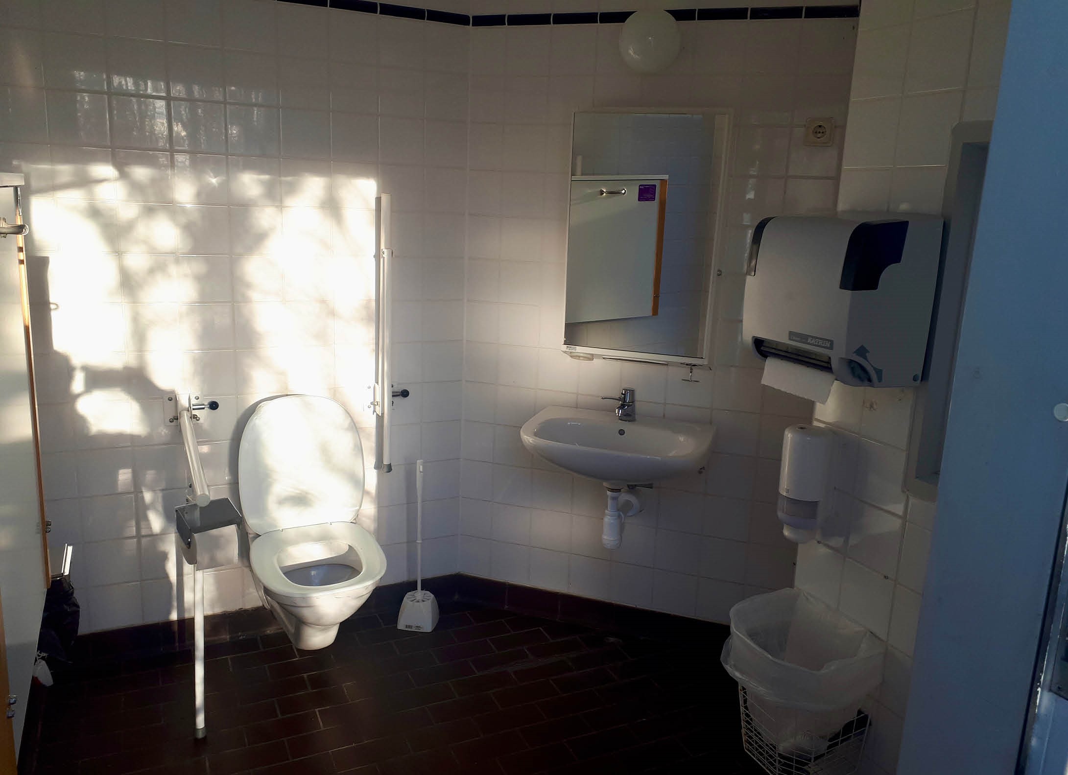 The accessibilty toilet in the entrance building.