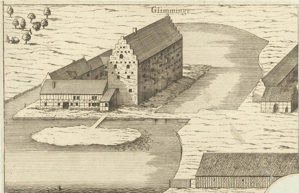 Bilden visar Glimmingehus på 1670-talet.